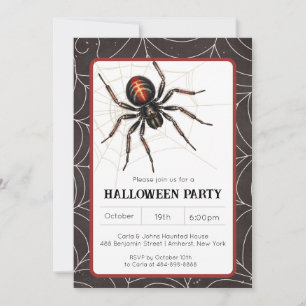 Invitación Fiesta de Halloween Viuda Negra Araña