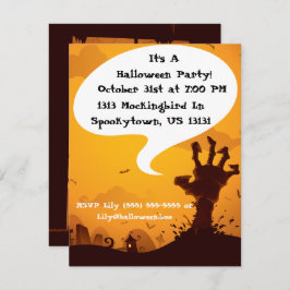 Invitación Fiesta de Halloween Zombie