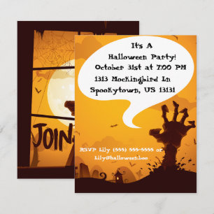 Invitación Fiesta de Halloween Zombie