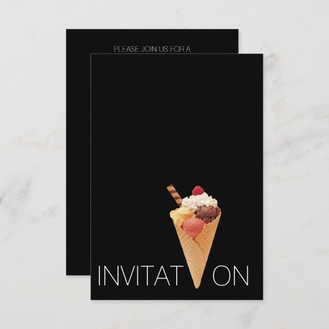 Invitación Fiesta de helado de helado de Gelato italiano mini (Anverso / Reverso)