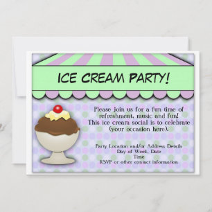 Invitación Fiesta de helados, pastel Sweet Shoppe