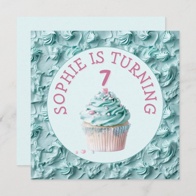 Invitación Fiesta de hielo ButterCrema Cumpleaños (Anverso / Reverso)