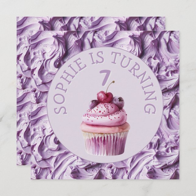 Invitación Fiesta de hielo ButterCrema Cumpleaños (Anverso / Reverso)