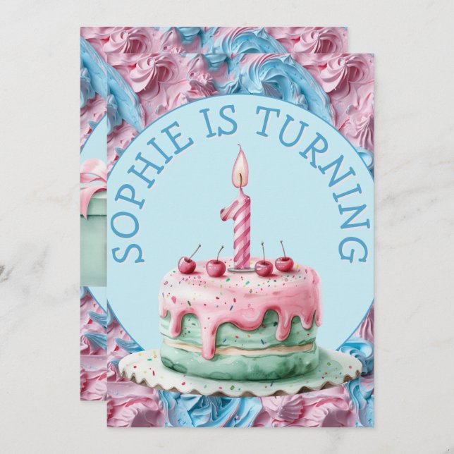 Invitación Fiesta de hielo ButterCrema Cumpleaños (Anverso / Reverso)