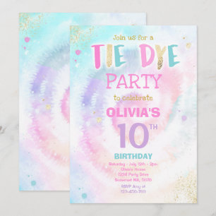 Invitación Fiesta de hippy de la fiesta de cumpleaños del tin