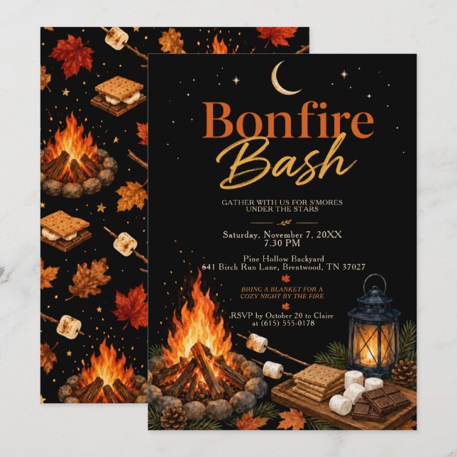 Invitación Fiesta de hoguera (Anverso / Reverso)