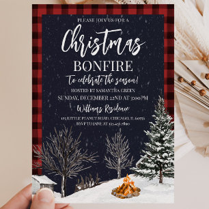 Invitación Fiesta de hoguera de Navidad