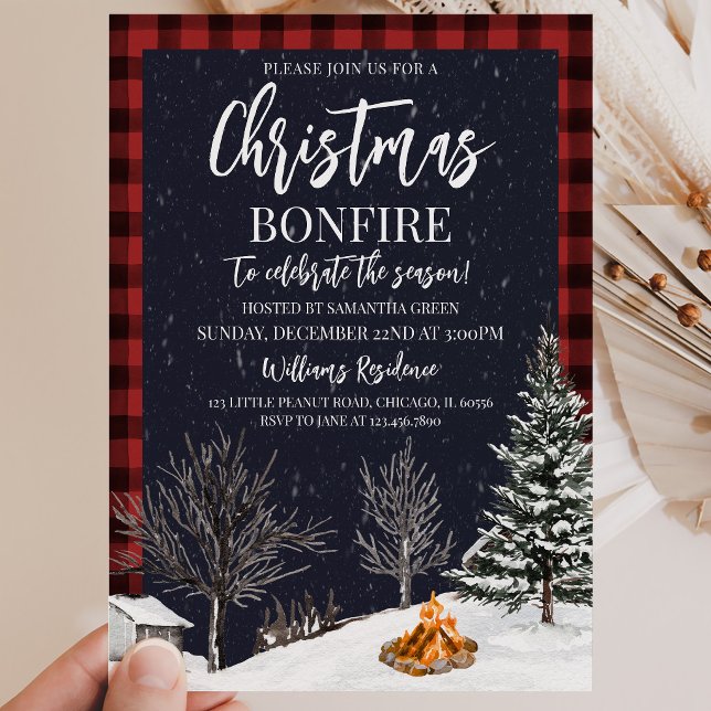 Invitación Fiesta de hoguera de Navidad (Subido por el creador)