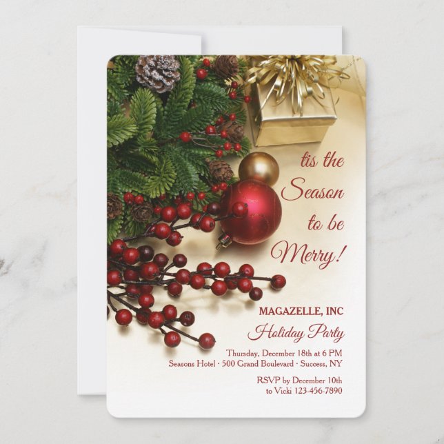 Invitación Fiesta de Holiday Berries (Anverso)