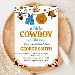 Invitación Fiesta de Honor de Baby Shower Little Cowboy