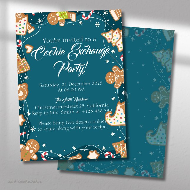 Invitación Fiesta de Horneado de Navidad Intercambio de Galle (Subido por el creador)
