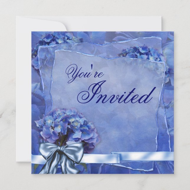 Invitación Fiesta de Hortensia Azul (Anverso)