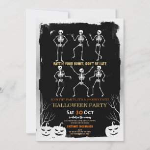 Invitación Fiesta de Huesos de Halloween
