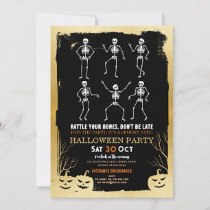 Invitación Fiesta de Huesos de Halloween