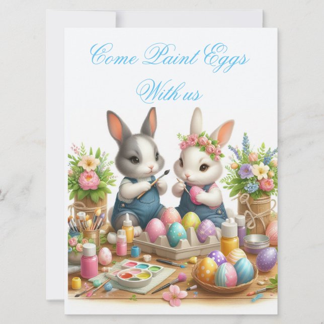 Invitación Fiesta de Huevo de Pascua/Primavera (Anverso)