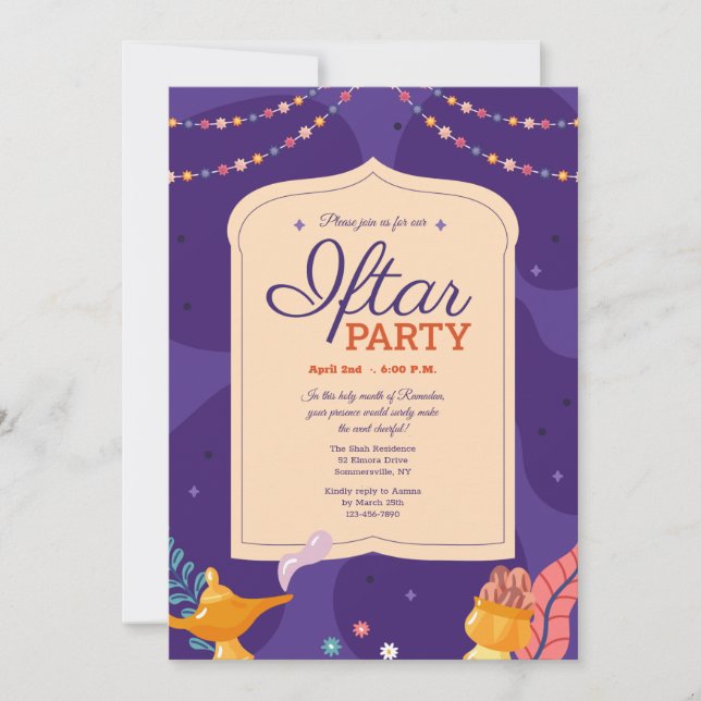 Invitación Fiesta de Iftar (Anverso)