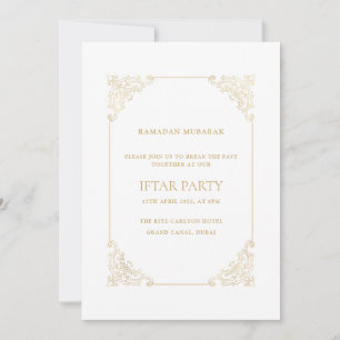 Invitación Fiesta de Iftar con Marco Barroco Opulento Dorado