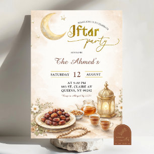 Invitación Fiesta de Iftar de Ramadán Boho Beige