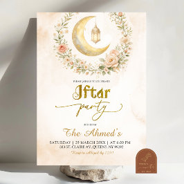 Invitación Fiesta de Iftar de Ramadán en forma de Crescent Fl