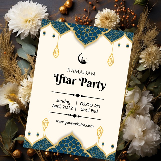 Invitación Fiesta de Iftar de Ramadán Minimalista de Crema (Subido por el creador)