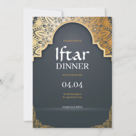 Invitación Fiesta de Iftar elegante gris de Ramadán