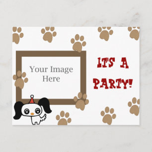 Invitación Fiesta de impresión de paw de cachorro