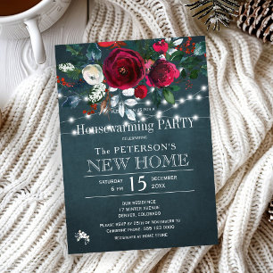 Invitación Fiesta de inauguración de casa con temática navide