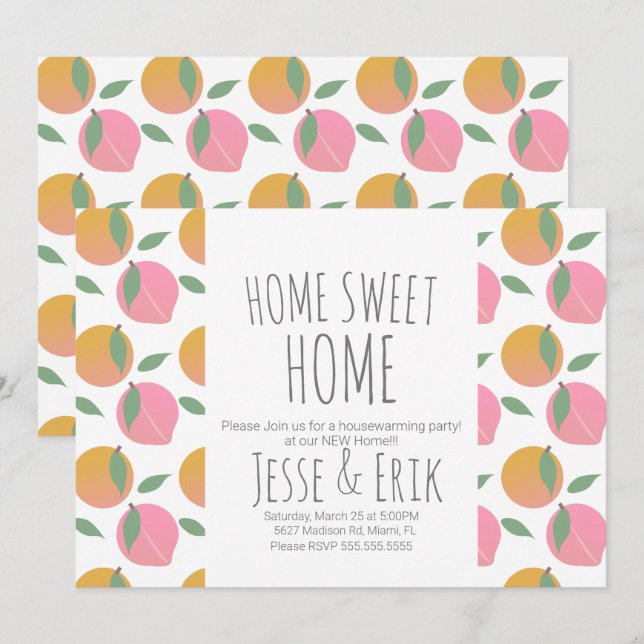 Invitación Fiesta de inauguración de casa de frutas dulces mo (Anverso / Reverso)