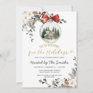 Invitación Fiesta de inauguración de casa de Navidad floral d