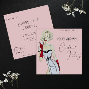Invitación Fiesta de inauguración de casa vintage moderna Pin