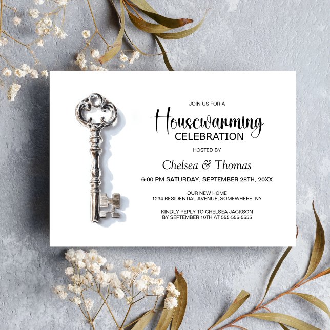 Invitación Fiesta de inauguración de la casa con llave de pla (Subido por el creador)