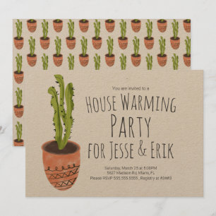 Invitación Fiesta de inauguración de la casa Planta de cactus