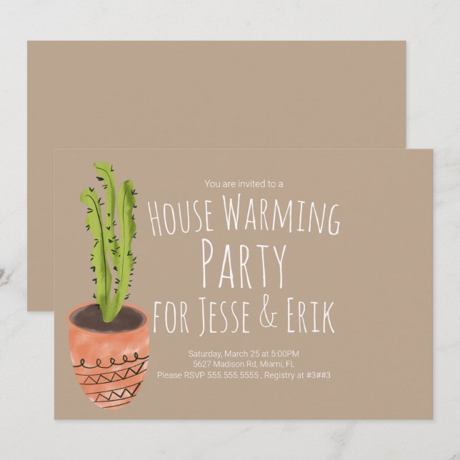 Invitación Fiesta de inauguración de la casa Planta de interi (Anverso / Reverso)