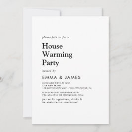 Invitación Fiesta de inauguración de tipografía negra moderna