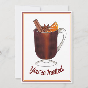 Invitación Fiesta de inauguración de vino caliente Bienvenida