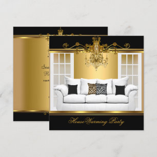 Invitación Fiesta de inauguración Lámpara de araña Riqueza Or