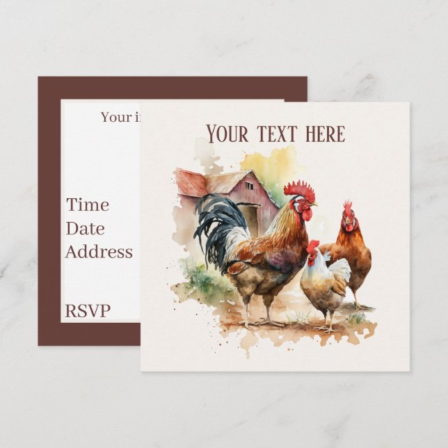 Invitación Fiesta de información de la granja de países de Cu (Anverso / Reverso)