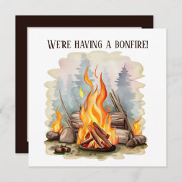 Invitación fiesta de información sobre bonfire fresco