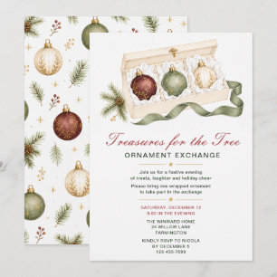 Invitación Fiesta de Intercambio de Adornos de Navidad