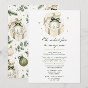 Invitación Fiesta de Intercambio de Adornos de Navidad Elegan