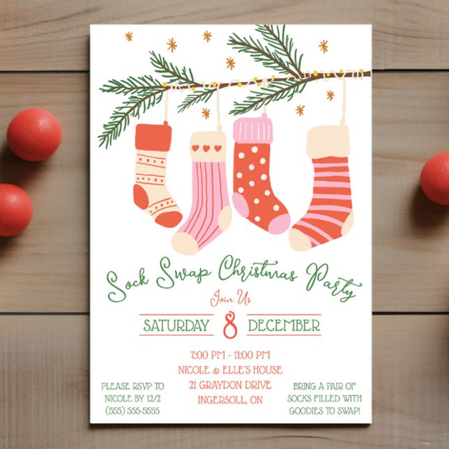 Invitación Fiesta de Intercambio de Calcetines de Navidad, Fi (Subido por el creador)