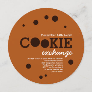 Invitación Fiesta de intercambio de cookie de chocolate
