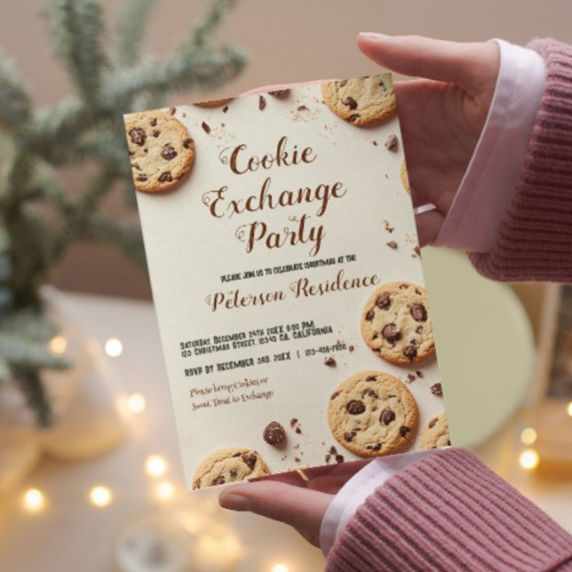 Invitación Fiesta de intercambio de cookies beige de chocolat (Subido por el creador)
