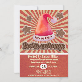 Invitación fiesta de intercambio de cookies de Guay fun retro