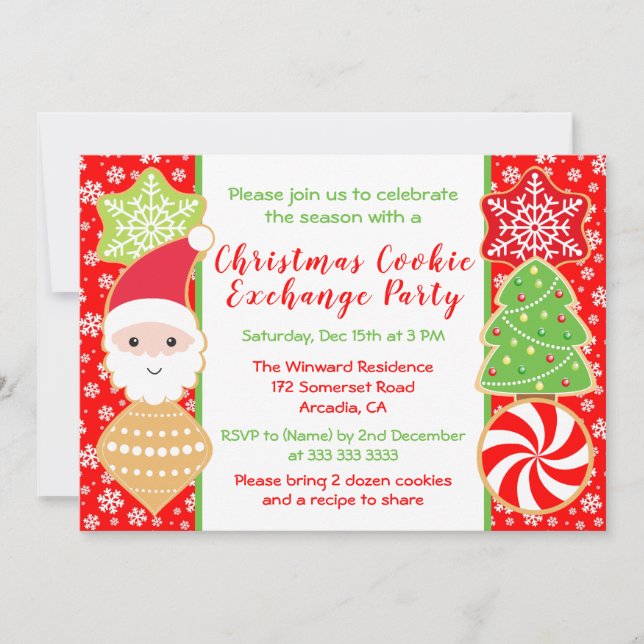 Invitación Fiesta de Intercambio de cookies de Navidades Cuit (Anverso)