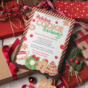 Invitación Fiesta de intercambio de cookies de Navidades de v