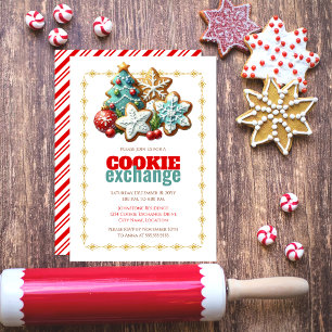 Invitación Fiesta de intercambio de cookies de Navidades de v