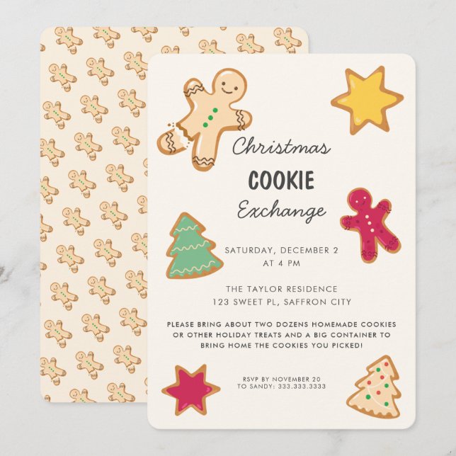 Invitación Fiesta de intercambio de cookies de Navidades dive (Anverso / Reverso)