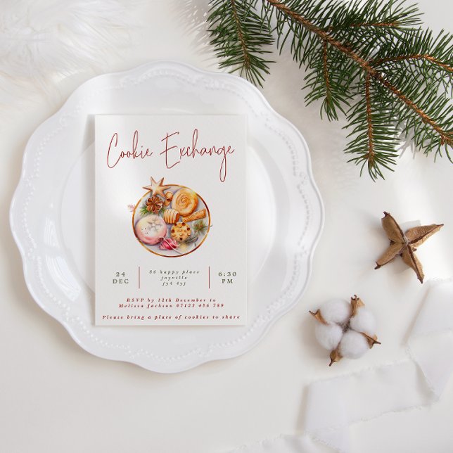 Invitación Fiesta de intercambio de cookies de vacaciones de  (Subido por el creador)