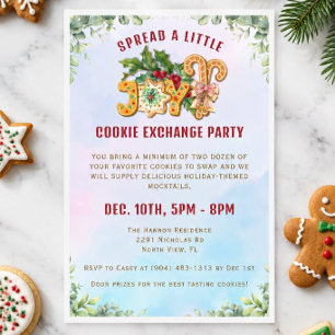 Invitación Fiesta de Intercambio de Galletas con Diseño de Pa
